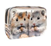 Two Fat Hamsters Cosmetic Bag for Women, Travel Toiletries Bags Large PVC Makeup Handy Pouch Organiser with Zipper