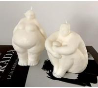 Two Fat Ladies Chubby Girls Candles Soy Wax Set of Two Sitting and Standing fragranced (Lime Basil Mandarin)