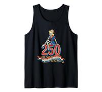 Two Fiddy 250th Anniversary 250 Years Pinup Skeleton Girl Tank Top