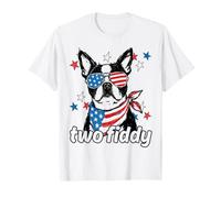 Two Fiddy 250th Anniversary Boston Terrier Dog Patriotic USA T-Shirt