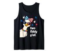 Two Fiddy Yall 250th Anniversary Duck Patriotic USA Cute Tank Top