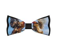 Two Fighting Chickens Mens Classic Bow Ties Adjustable Length Printed Design Bowtie for Birthdays Valentine's Day Gifts
