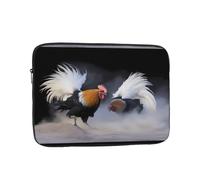 Two Fighting Chickens Patterned Laptop Sleeve 12 Inch Shockproof For Slim Protective Notebook Computer Bag Briefcase
