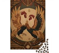 Two Fighting Roosters Jigsaw Puzzles Challenge Toy Educational Games Home Decoration for Adults& Teenager Age 14 Years Up 70x50cm/1000pcs