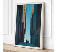 Two Figures in the City Canvas Wall Art Print 18x12 Inch (46 x 30 cm)