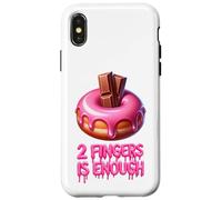 Two Fingers Is Enough Funny Donut Adult Novelty Hen Party Case for iPhone X/XS
