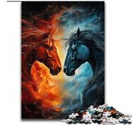 Two Fire Horses Jigsaws Puzzles 1000 Pieces for Adults Gifts, Challenging Game And Family Play Educational Game for Birthday, Chrismas (26x38cm)