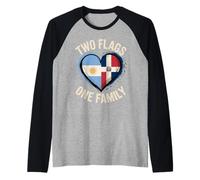 Two Flags One Family Argentinian Dominican Roots Argentina Raglan Baseball Tee