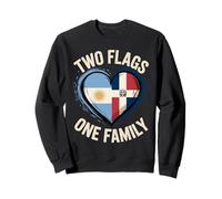 Two Flags One Family Argentinian Dominican Roots Argentina Sweatshirt