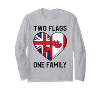 Two Flags One Family British Canadian Heart Long Sleeve T-Shirt