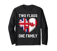 Two Flags One Family British Canadian Heart Long Sleeve T-Shirt