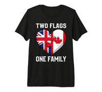 Two Flags One Family British Canadian Heart Premium T-Shirt