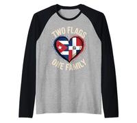 Two Flags One Family Half Cuban Dominican Roots Cuba Raglan Baseball Tee