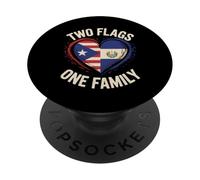 Two Flags One Family Puerto Rico Salvadoran Roots PopSockets Adhesive PopGrip