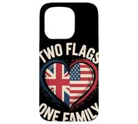 Two Flags One Family UK USA Heritage British Roots American Case for iPhone 15 Pro