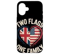 Two Flags One Family UK USA Heritage British Roots American Case for iPhone 16