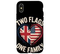 Two Flags One Family UK USA Heritage British Roots American Case for iPhone X/XS