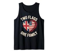 Two Flags One Family UK USA Heritage British Roots American Tank Top