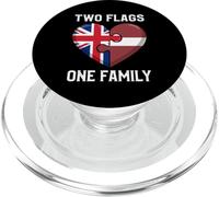Two Flags One Family United Kingdom Latvia Heart PopSockets PopGrip for MagSafe