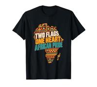Two Flags One Heart African Pride African Heritage Diaspora T-Shirt