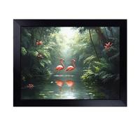 Two Flamingos | Lap Tray with Padded Cushion, Portable Surface with Bean Bag Base, Perfect Surface for Working, Crafting, TV Eating and Laptop Use