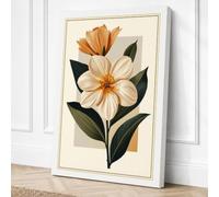 Two Flowering Blooms Canvas Wall Art Print 24x16 Inch (61 x 41 cm)