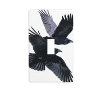 Two Flying Ravens Birds Light Switch Cover Decorative Single Toggle 1 Gang Wall Plate for Kitchen Farmhouse Bedroom Bathroom Art Decor