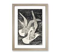 Two Flying Seagulls By Theo Van Hoytema Classic Painting Framed Wall Art Print, Ready to Hang Picture for Living Room Bedroom Home Office Décor, Oak A3 (34 x 46 cm)