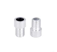 Two For PRESTA to Valve Adapters Compatible with Various Bicycle Pumps Including Portable Foot Pumps and Car Compressors (Silver)