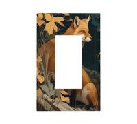 Two Foxes in The Forest Light Switch Wall Plate Faceplate Cover Single Rocker 1 Gang Decorator Outlet Receptacle Covers for Home Kitchen Room Bathroom Decor