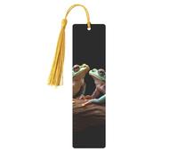 Two Frogs Metal Bookmarks with Tassel,Cool Book Markers for Reading Women, Men,Aluminum Hanging Ornament Fancy Handmade Craft Reading Accessories Gift for Book Lovers S