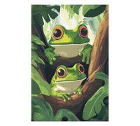 Two Frogs on A Branch Classic Wooden Jigsaw Puzzle for Adults, 1000 PCS