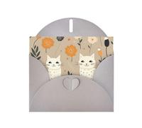 Two funny cats Gray Patterns greeting card 6x4 inches with envelope, covering birthdays, weddings and other occasions
