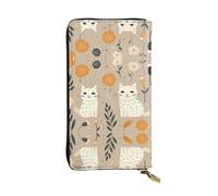 Two funny cats Printed leather wallet, 7.5 x 4.1-inch long credit card holder, portable travel cash wallet