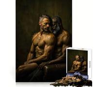 Two Gay Men, Intimate Connection Jigsaw for Adults 1000 Pieces Cognitive Memory Leisure Pleasure Crisp Edges (50x75cm)