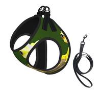 Two Geckos Print Soft Mesh Dog Harness and Leash Set Pet Puppy Cat Comfort Padded Vest No Pull Harnesses