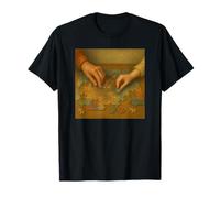 Two Generations Working a Puzzle Vintage-Style Illustration T-Shirt