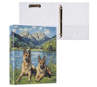 Two German Shepherds 3 D-Ring Binder A4 1 Pack with 200 Sheet for Kids School Supplies Women Men Office