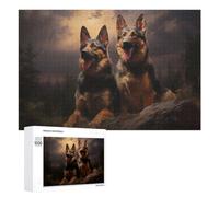 Two German Shepherds at Dusk - Decorative Jigsaw for Grown-Ups, 1000 PCS, Screen-Free Activity, for Screen-Free Relaxation at Home