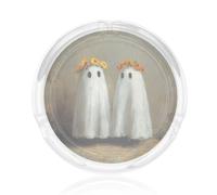 Two Ghosts Getting Married Glass Ashtray For Cigarettes Ash Trays Case For Home Office Decor