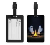 Two Ghosts in Lawn Chairs Fire Luggage Tags Bag Travel Tag