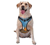 Two Ghosts Sitting Campfire Roasting Vintage No Pull Dog Harness Adjustable Reflective Oxford Easy Control Medium Large Dog Harness