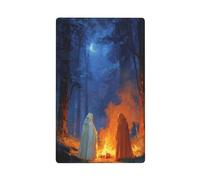 Two Ghosts Standing Around A Campfire Single Toggle Blank Wall Plate Light Switch Cover Decorative 1 Gang for Kitchen Room Bathroom Size 11.4x7cm