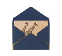 Two Giraffe Running On The Barren Greetings Romantic Card With Envelopes, Send To A Close Friend,Phnom Penh Pearl Paper Greeting Card