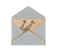 Two Giraffe Running On The Barren Greetings Romantic Card With Envelopes, Send To A Close Friend,Phnom Penh Pearl Paper Greeting Card