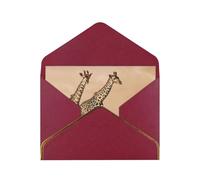 Two Giraffe Running On The Barren Greetings Romantic Card With Envelopes, Send To A Close Friend,Phnom Penh Pearl Paper Greeting Card