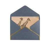 Two Giraffe Running On The Barren Greetings Romantic Card With Envelopes, Send To A Close Friend,Phnom Penh Pearl Paper Greeting Card