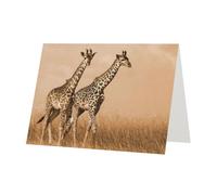 Two Giraffe Running On The Barren Greetings Romantic Card With Envelopes, Send To A Close Friend,Phnom Penh Pearl Paper Greeting Card
