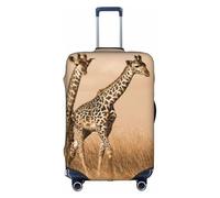 Two Giraffe Running On The Barren Luggage Cover Suitcase Trolley Case Protector Elastic Washable Anti Scratch Fit 18-32 Inch