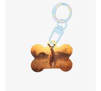 Two Giraffe Running on The Barren Print Acrylic Dog Bone Ornament,Pet Ornament,Key Chain,Gifts Wrapping,for Pet Lovers